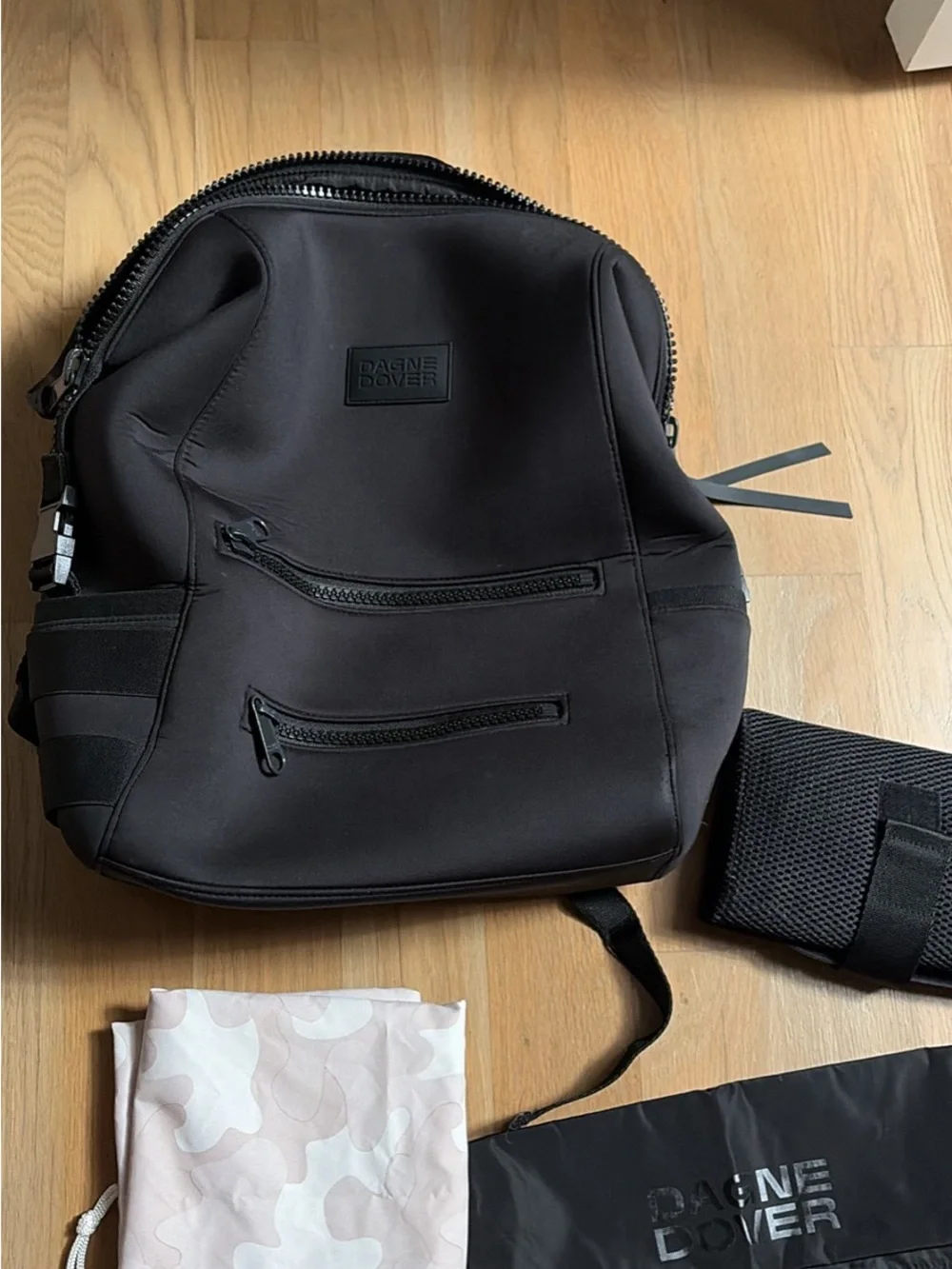 Dagne Dover Black Neoprene Backpack - Sleek Everyday diaper Bag